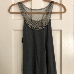 UO Pins and Needles Gray Embroidered Tank